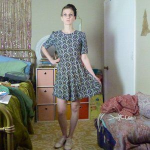 Black and White Ornate Patterned Dress